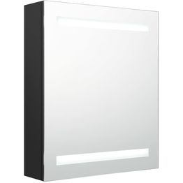 Kylpyhuoneen LED-peilikaappi, musta, 50x14x60cm