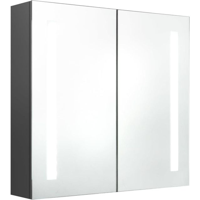 LED-kylpyhuoneen peilikaappi, harmaa, 62x14x60 cm