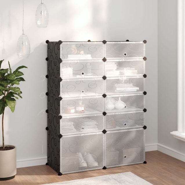 Kenkäteline fineprice, musta, 94x37x125 cm