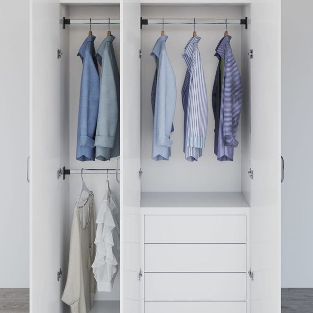 Teleskooppitangot vaatekaappiin fineprice, 2kpl, hopea, 58–100 cm