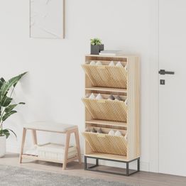 Kenkäkaappi FinePRICE, luonnonrottinki koristeella, eri värejä, 52x25x120 cm