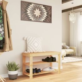 Kenkäteline FinePRICE, 70 x 27,5 x 45 cm, 3-kerroksinen, bambu