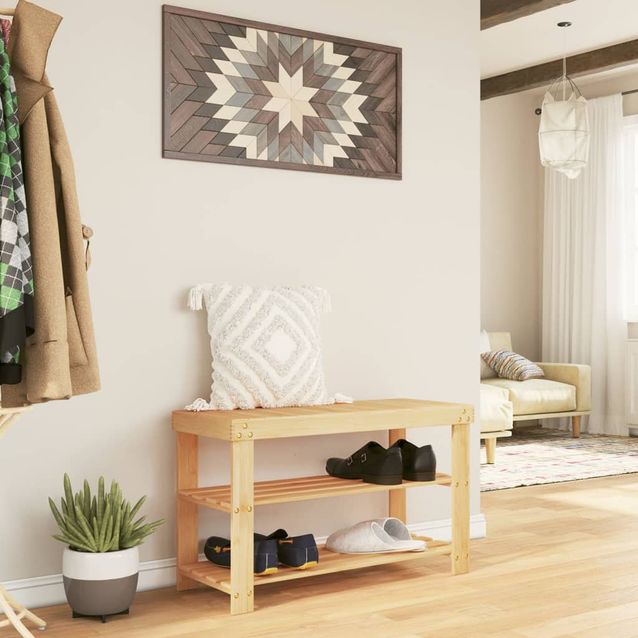 Kenkäteline fineprice 3-kerroksinen, 70 x 27,5 x 45 cm, bambu