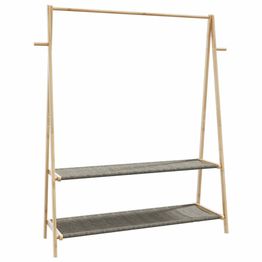 Vaateteline FinePRICE, bambu, hyllyillä, eri kokoja ja värejä