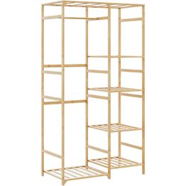 Vaateteline hyllyillä FinePRICE, 100x50x184,5 cm, bambu