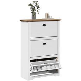 Kenkäteline FinePRICE Bodo, 80x35x118 cm, valkoinen/ruskea