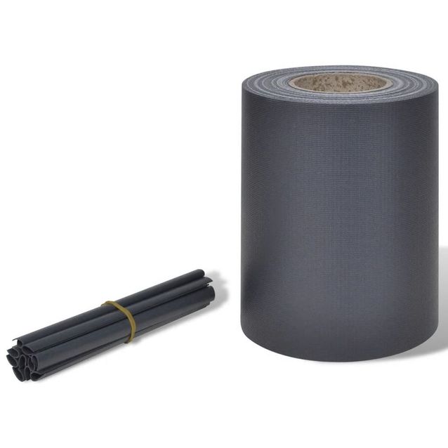 Puutarhan yksityisyyden suoja, PVC, 70x0.19m, tummanharmaa