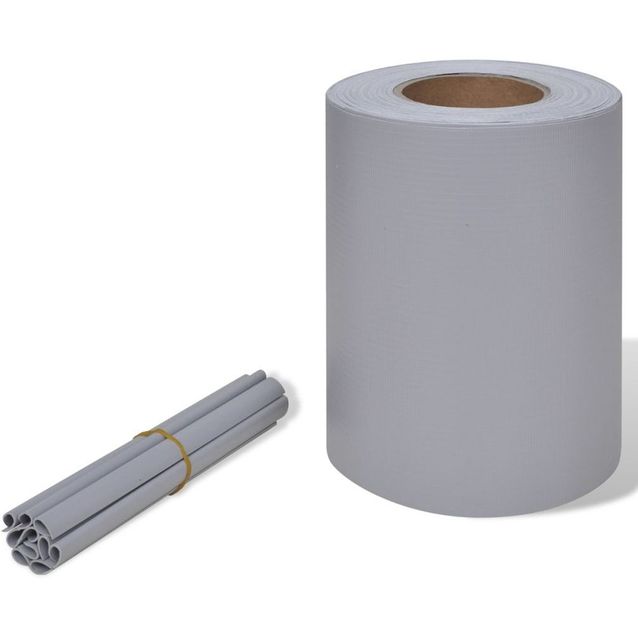 Puutarhan yksityisyyden suoja, PVC, 70x0.19m, vaaleanharmaa