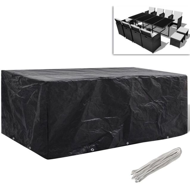 Ulkohuonekalujen suoja 8-henkilön sarjalle, 10 reikää, 229 x 113 cm