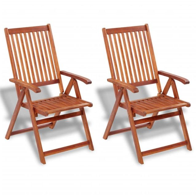 Kokoontaitettavat puutarhatuolit, 2 kpl, akaasiapuu, ruskea