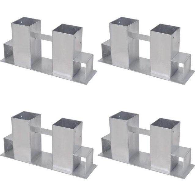 Polttopuiden pinoamistuki 4kpl, teräs, hopea