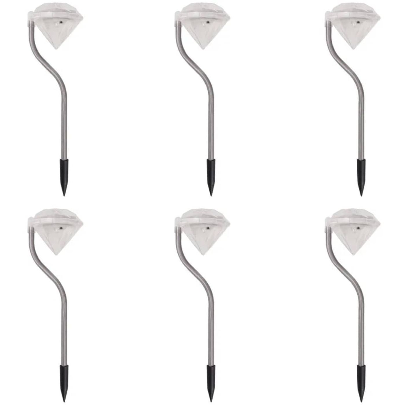 Aurinkovoima LED-puutarhavalaisin, 6 kpl, 9x7,8x29,5cm