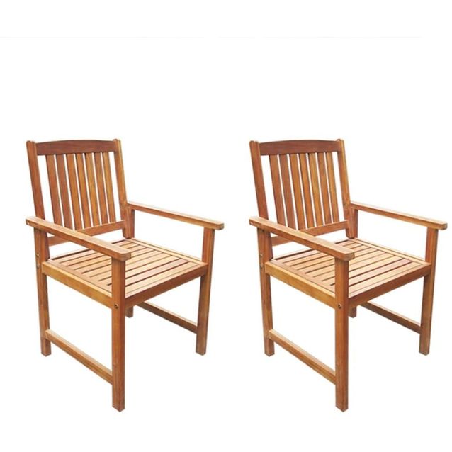 Puutarhatuolit 2 kpl, akaasiapuu ruskea