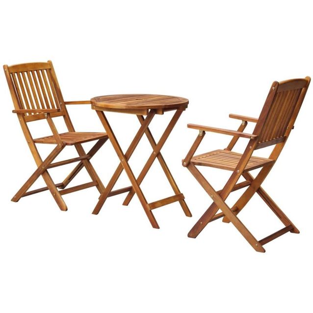 3-osainen Kokoontaitettava bistroryhmä, akaasiapuu