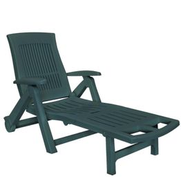 Aurinkotuoli jalkatuella 72x195x101 cm muovi vihreä