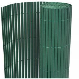 Kaksipuolinen puutarha-aita PVC 90x300cm vihreä