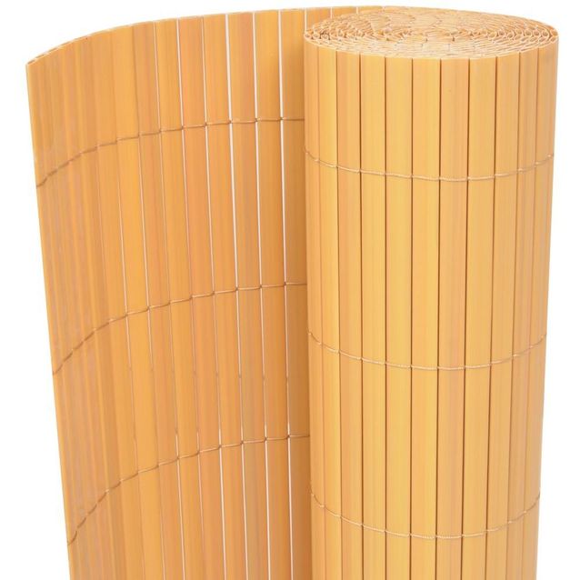 Kaksipuolinen puutarha-aita, PVC, 150x500cm, keltainen