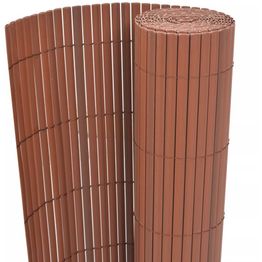 Kaksipuolinen puutarha-aita PVC 150x500cm ruskea