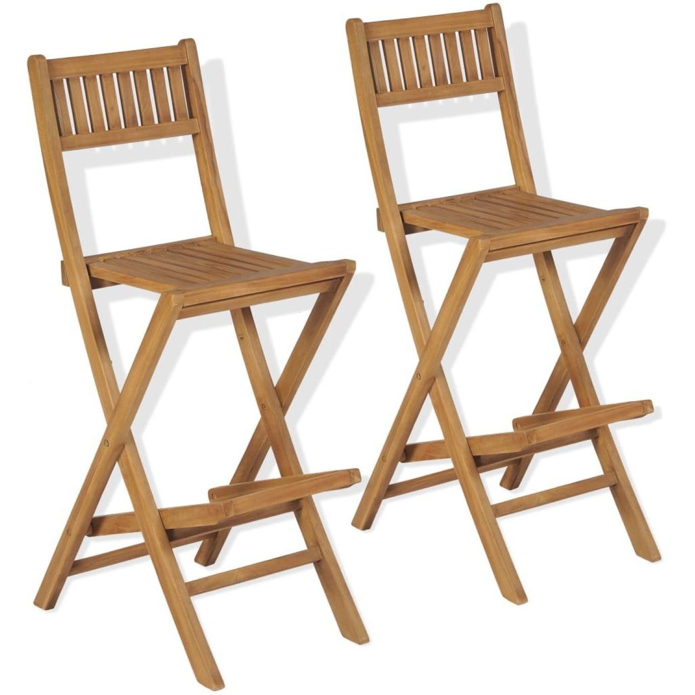 Kokoontaitettavat baarijakkarat 2 kpl 114x39.5x61 cm tiikki