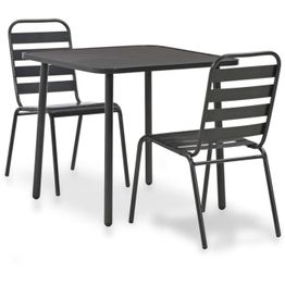 Bistrokalusteryhmä ulkotiloihin 3 osaa teräs tummanharmaa