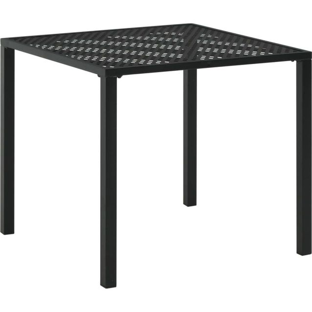 Puutarhapöytä, musta, 80x80x72 cm, teräs