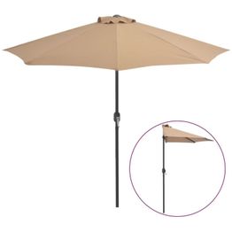 Aurinkovarjo ulkotiloihin alumiinitanko 270x135 cm taupe