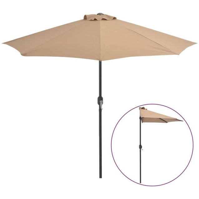 Aurinkovarjo ulkotiloihin, alumiinitanko, 270x135 cm, taupe