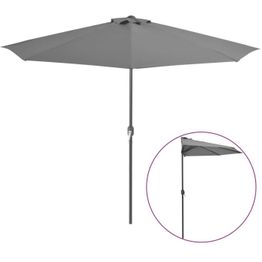 Parvekkeen puoliaurinkovarjo alumiinitanko 300x150 cm antrasiitti