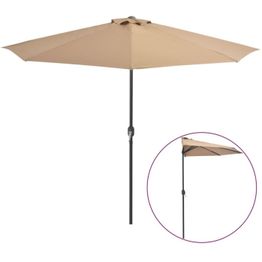 Parvekkeen puoliaurinkovarjo alumiinitanko 300x150 cm ruskea