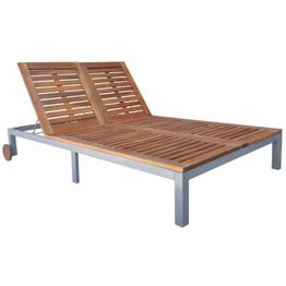 Kahden hengen aurinkotuoli 200x120 cm akaasiapuu