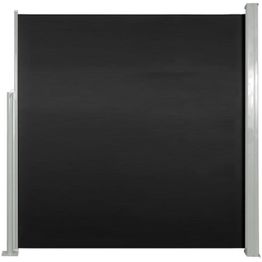 Sisäänvedettävä sivumarkiisi 140 x 300 cm musta