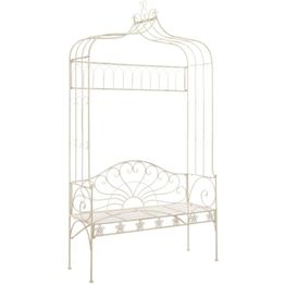 Puutarhapenkki 122 cm rauta antiikinvalkoinen