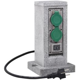 Puutarhan pylväspistorasia hämäräsensorilla, muovi