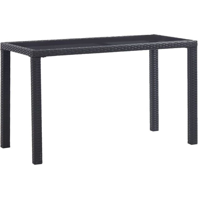Puutarhapöytä, 123x60x74 cm, musta polyrottinki