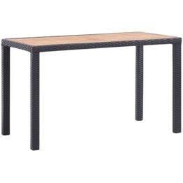 Puutarhapöytä musta/ruskea 123x60x74 cm akaasiapuu