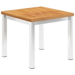 Puutarhan sivupöytä 45x45x38 cm akaasiapuu ja ruostumaton teräs