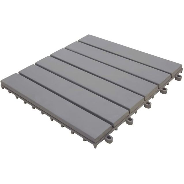 Terassilaatat pystykuviolla 10 kpl, harmaa laveeraus, 30x30 cm, akaasiapuu