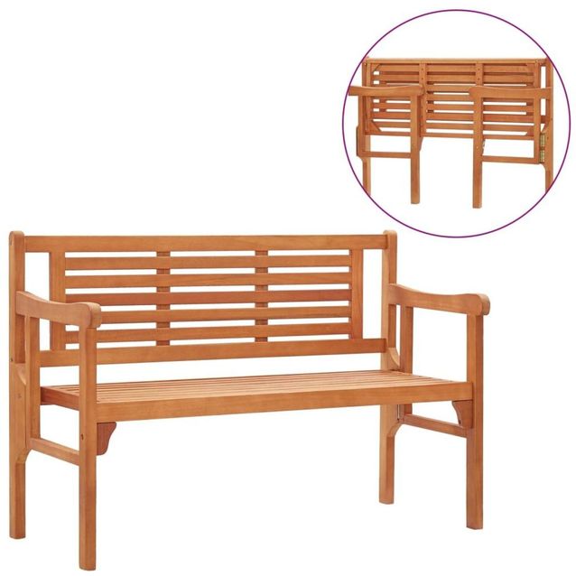 Kokoontaitettava puutarhapenkki 120 cm, eukalyptuspuu