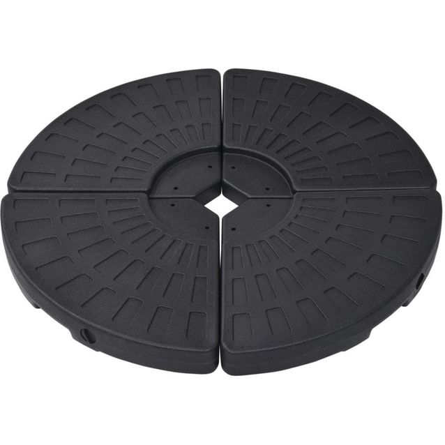 Päivänvarjon alusta, viuhkanmuotoinen, 4 kpl, musta