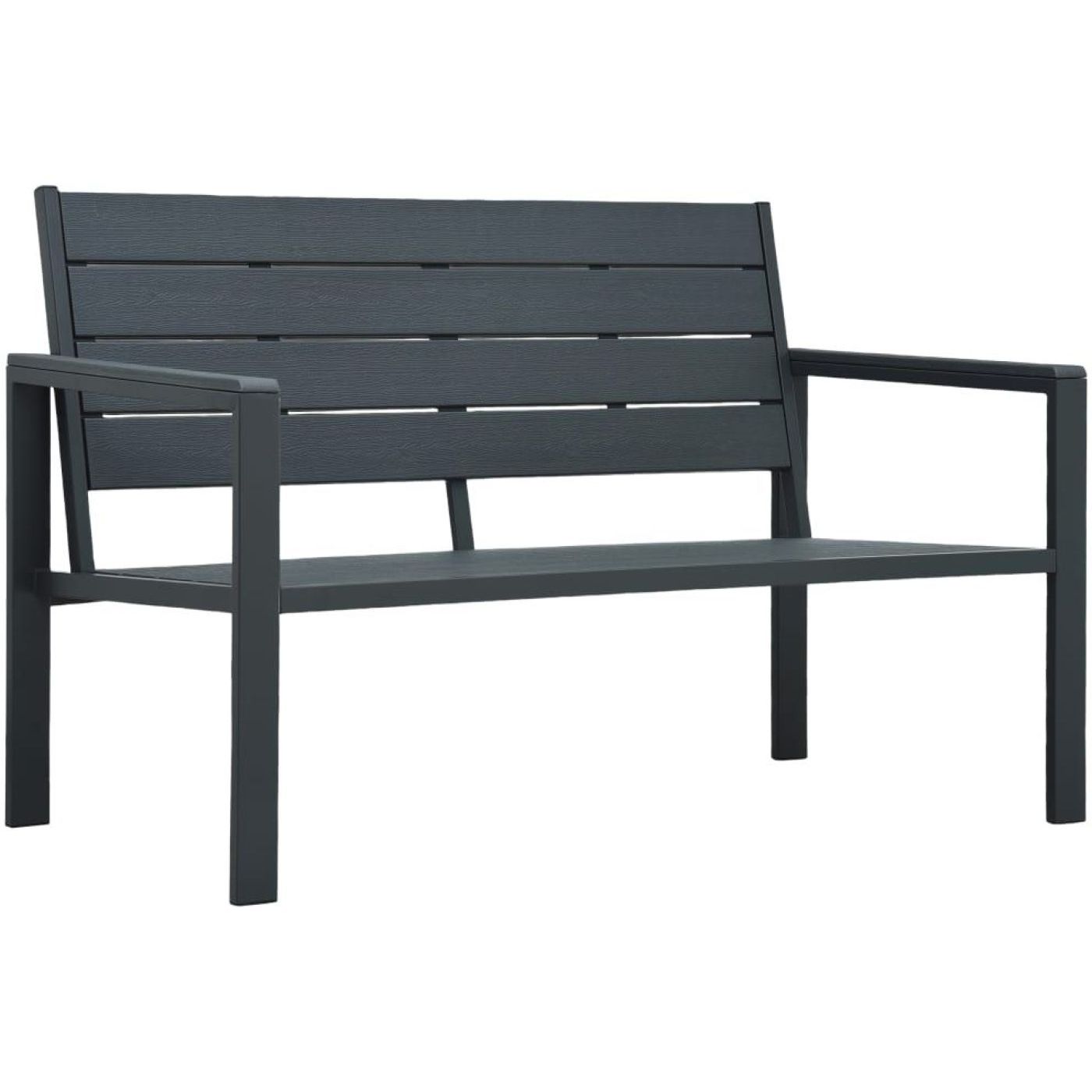 Puutarhapenkki 120 cm polyeteeni harmaa puujäljitelmä