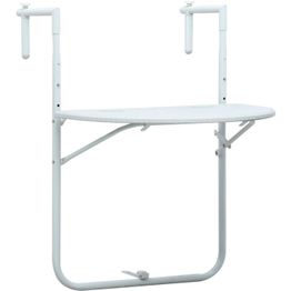 Roikkuva parvekepöytä 60x64x83.5cm valkoinen muovirottinki