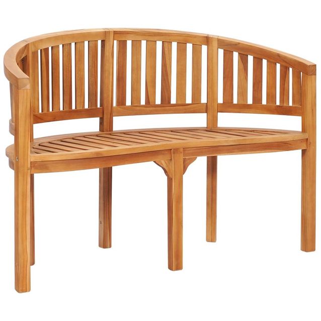 Penkki, banaanin muotoinen, 120 cm, täysi tiikki