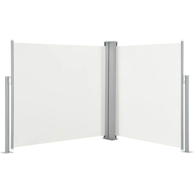 Sisäänvedettävä sivumarkiisi, 120x600 cm, kerma