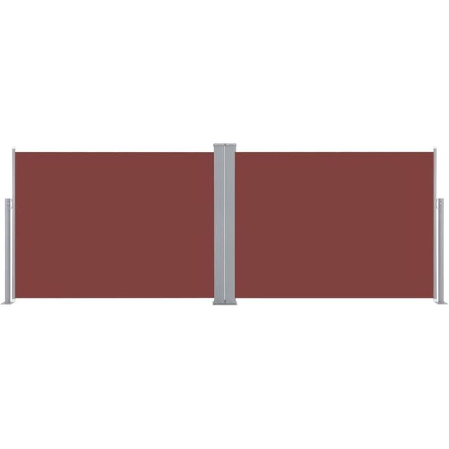 Sisäänvedettävä sivumarkiisi, 100x1000 cm, ruskea