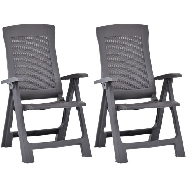 Puutarhan nojatuolit 2 kpl, 59x67x106 cm, muovi mokka