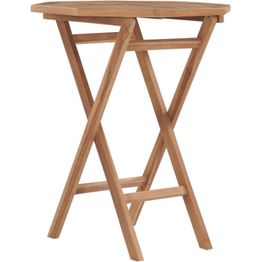 Kokoontaitettava puutarhapöytä 60x60x75 cm täysi tiikki