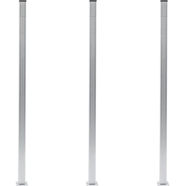 Aitatolpat, 3kpl, alumiini, 185cm