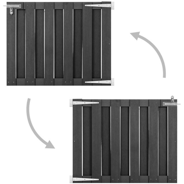 Puutarhaportti, puukomposiitti, 100x80cm, harmaa