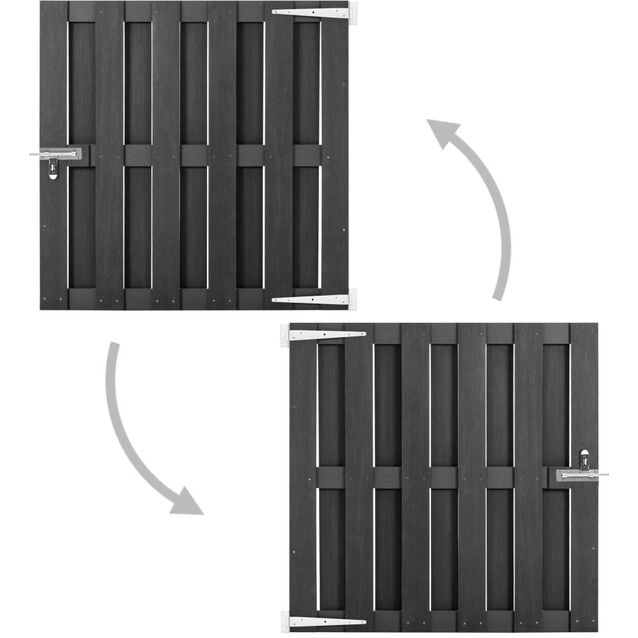 Puutarhaportti, puukomposiitti, 100x100cm, harmaa