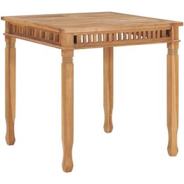 Puutarhan ruokapöytä 80x80x80 cm täysi tiikki